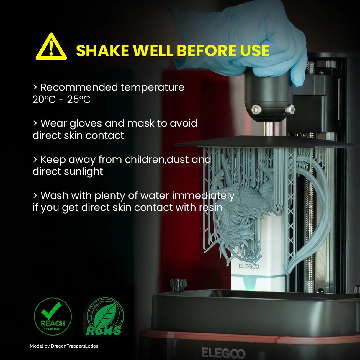 Elegoo Abs-Like Resin 1000G - White Detail View | Elegoo | LayerX India