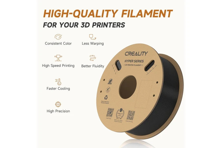Creality Hyper Pla Black 1 Kg Spec Sheet | Creality | LayerX India