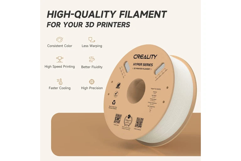 Creality Hyper Pla White 1 Kg Spec Sheet | Creality | LayerX India