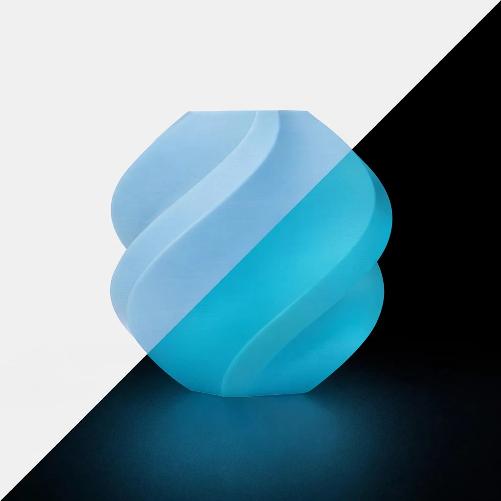 Bambu Pla Glow - Glow Blue Front View | Bambu Lab | LayerX India