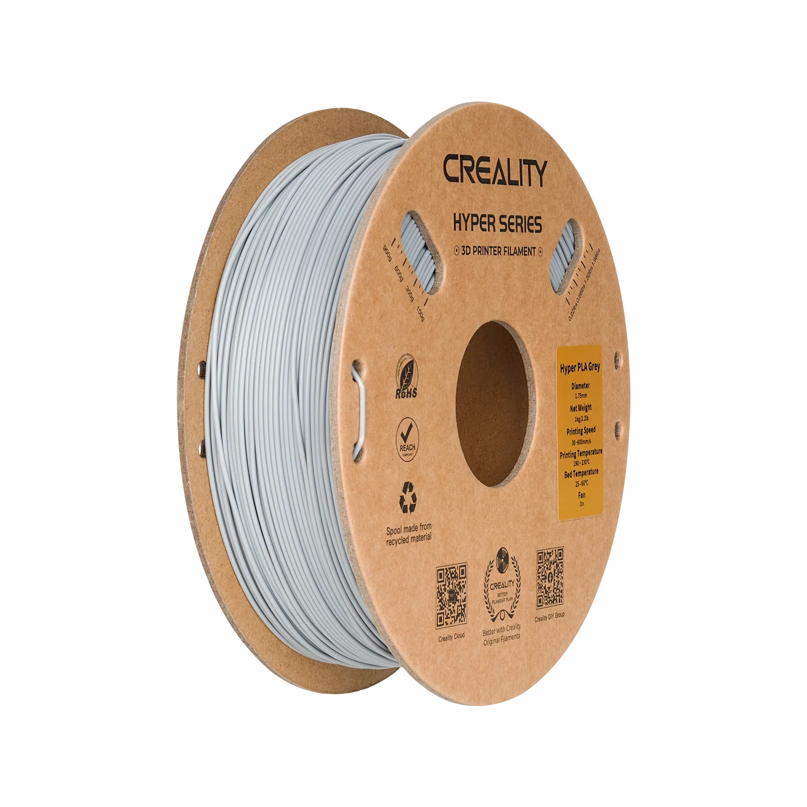 Creality Hyper Pla Grey 1 Kg View 8 | Creality | LayerX India