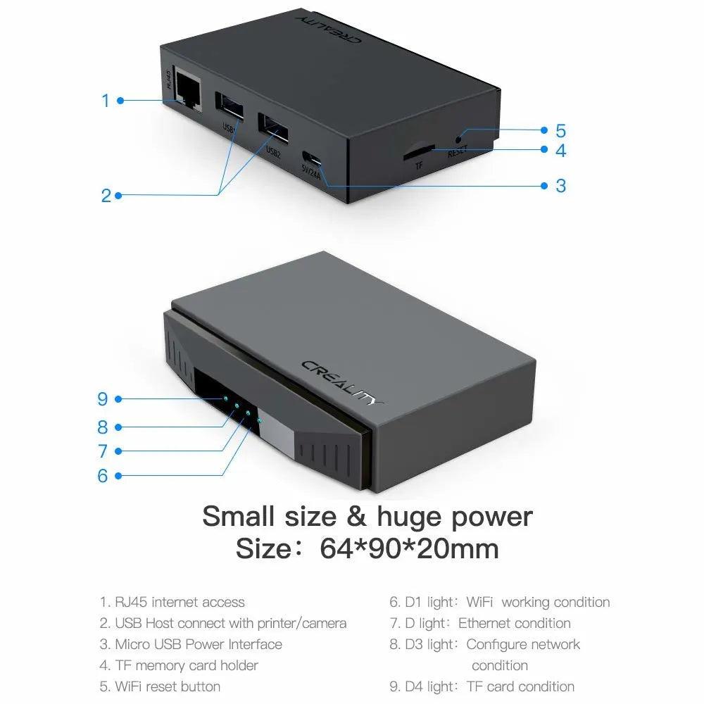 Creality Wifi Box 2.0 Spec Sheet | Creality | LayerX India
